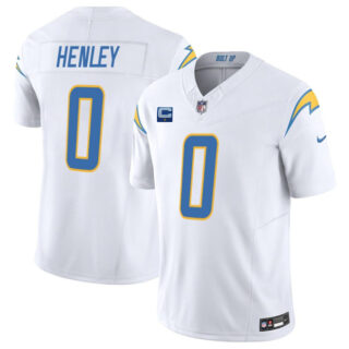 Men's Los Angeles Chargers #0 Daiyan Henley White 2025 F.U.S.E With 1-Star C Patch Vapor Limited Stitched Football Jersey