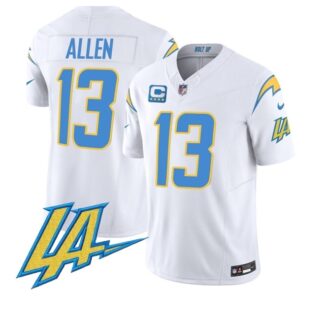 Men's Los Angeles Chargers #13 Keenan Allen White F.U.S.E With LA & 4-Star C Patch Vapor Limited Stitched Football Jersey