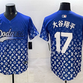Men's Los Angeles Dodgers #17 Shohei Ohtani Blue Limited Stitched Baseball Jersey