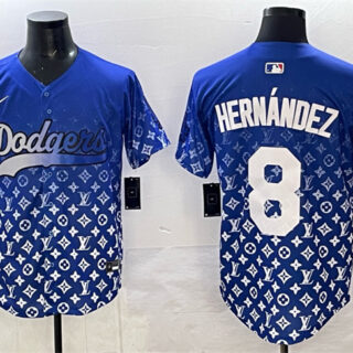 Men's Los Angeles Dodgers #8 Enrique Hernandez Blue Limited Stitched Baseball Jersey