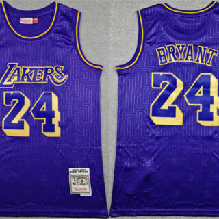 Men's Los Angeles Lakers #24 Kobe Bryant Purple Throwback Stitched Basketball Jersey