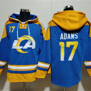 Men's Los Angeles Rams #17 Davante Adams Blue Ageless Must-Have Lace-Up Pullover Hoodie
