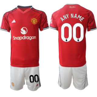Men's Manchester United Custom 2025 26 Red Home Soccer Jersey Suit