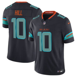 Men's Miami Dolphins #10 Tyreek Hill Black 2025 F.U.S.E. Rivalry Series Vapor Limited Stitched Football Jersey