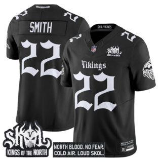 Men's Minnesota Vikings #22 Harrison Smith Black 2025 F.U.S.E. Kings of the North Patch 'Gothic Norseblood Edition' Vapor Untouchable Limited Stitched Football Jersey