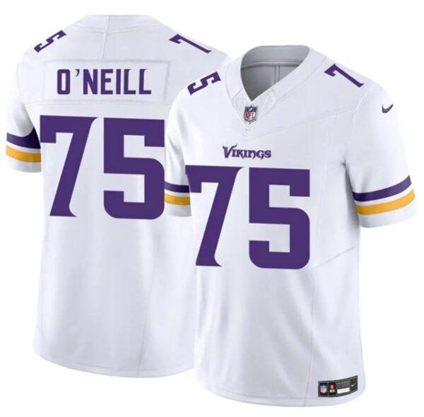 Men's Minnesota Vikings #75 Brian O'Neill White 2025 F.U.S.E. Vapor Untouchable Limited Stitched Jersey
