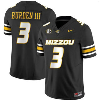 Men's Missouri Tigers #3 Luther Burden III Black F.U.S.E. Limited Stitched Football Jersey