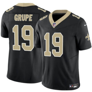 Men's New Orleans Saints #19 Blake Grupe Black 2025 F.U.S.E Vapor Limited Stitched Football Jersey