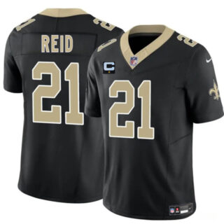 Men's New Orleans Saints #21 Justin Reid Black 2025 F.U.S.E With 1-Star C Patch Vapor Limited Stitched Football Jersey