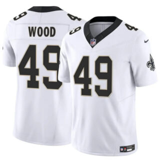 Men's New Orleans Saints #49 Zach Wood White 2025 F.U.S.E Vapor Limited Stitched Football Jersey