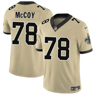 Men's New Orleans Saints #78 Erik McCoy Gold 2025 F.U.S.E. Alternate Vapor Limited Stitched Football Jersey