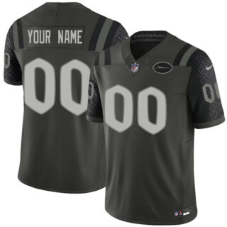 Men's New York Jets Active Player Custom Black 2025 F.U.S.E. Rivalry Series Vapor Limited Stitched Football Jersey