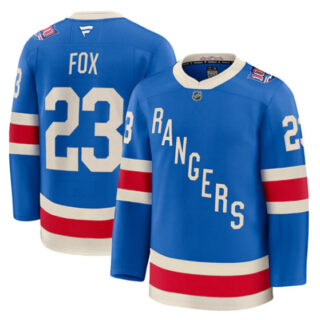Men's New York Rangers #23 Adam Fox Blue Centennial Stitched Hockey Jersey