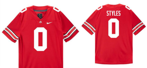Men's Ohio State Buckeyes #0 Sonny Styles Red Stitched Football Jersey