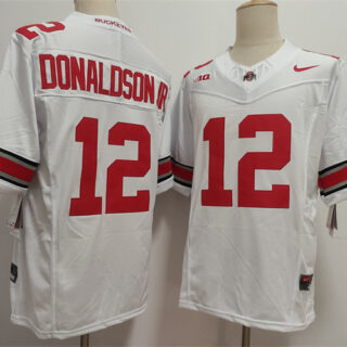 Men's Ohio State Buckeyes #12 JCJ Donaldson White 2025 F.U.S.E. Limited Stitched Jersey