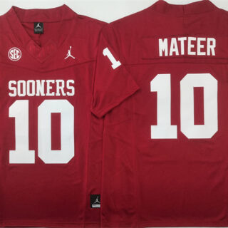 Men's Oklahoma Sooners #10 John Mateer Red 2025 F.U.S.E. Stitched Jersey