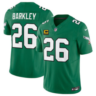 Men's Philadelphia Eagles #26 Saquon Barkley Kelly Green 2025 F.U.S.E. With 4-Star C Patch Vapor Untouchable Limited Throwback Stitched Football Jersey