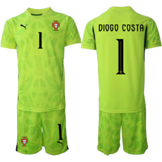 Men's Portugal Team #1 Diogo Costa 2025 Green Soccer Jersey Suit