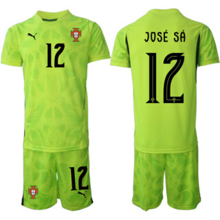 Men's Portugal Team #12 Jose Sa 2025 Green Soccer Jersey Suit