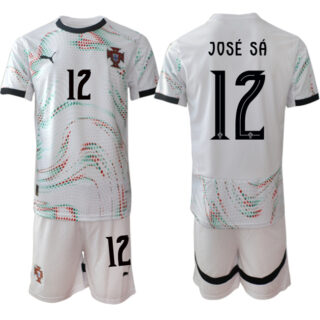 Men's Portugal Team #12 Jose Sa 2025 White Away Soccer Jersey Suit