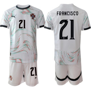 Men's Portugal Team #21 Francisco 2025 White Away Soccer Jersey Suit