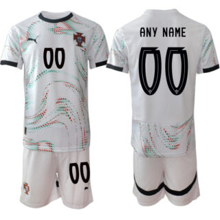 Men's Portugal Team Custom 2025 White Away Soccer Jersey Suit