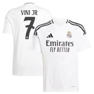 Men's Real Madrid #7 Vini Jr. White 2024 25 Soccer Jersey