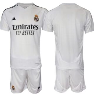 Men's Real Madrid Custom 24 25 White Home Soccer Jersey Suit