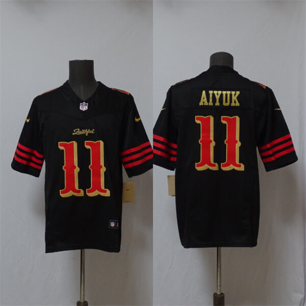 Men's San Francisco 49ers #11 Brandon Aiyuk Black 2025 F.U.S.E. ??Rivalries?? Vapor Limited Stitched Football Jersey