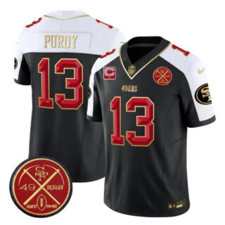 Men's San Francisco 49ers #13 Brock Purdy Black Alternate F.U.S.E. 1-Star C With Est.1946 Patch Vapor Limited Stitched Football Jersey
