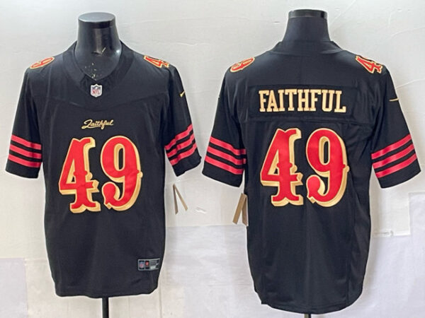 Men's San Francisco 49ers #49 Faithful Black 2025 F.U.S.E. ??Rivalries?? Vapor Limited Stitched Football Jersey