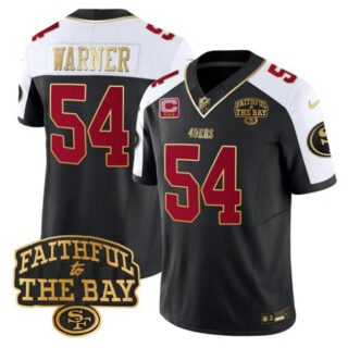 Men's San Francisco 49ers #54 Fred warner Black Alternate 2025 F.U.S.E. 3-Star C With Faithful To The Bay Patch Limited V8 Stitched Football Jersey