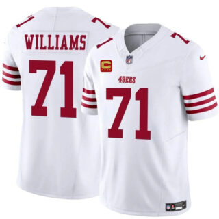 Men's San Francisco 49ers #71 Trent Williams White 2025 F.U.S.E. With 4-Star C Patch Vapor Untouchable Limited Stitched Football Jersey