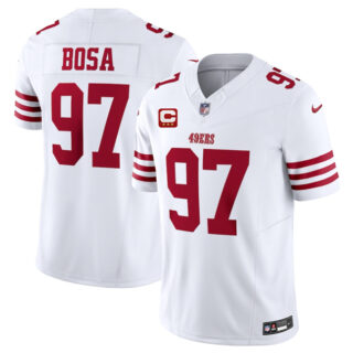 Men's San Francisco 49ers #97 Nick Bosa White 2025 F.U.S.E. With 3-Star C Patch Vapor Untouchable Limited Stitched Football Jersey