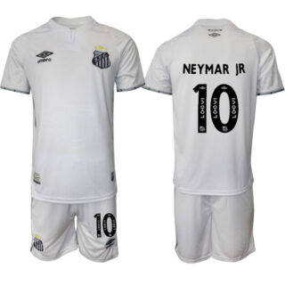 Men's Santos F.C. #10 Neymar Jr 25 26 White Home Soccer Jersey Suit