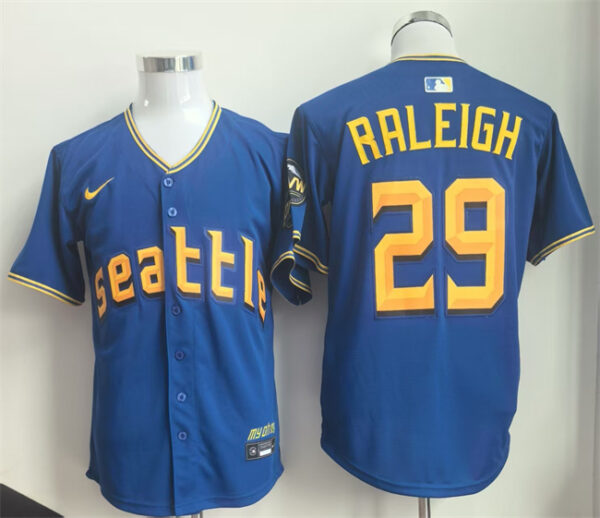 Men's Seattle Mariners #29 Cal Raleigh Royal 2025 Limited Stitched jersey