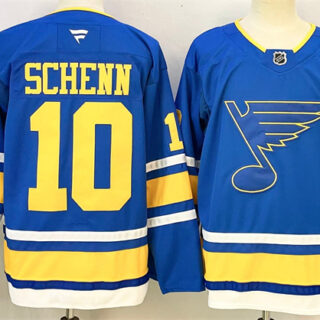 Men's St. Louis Blues #10 Brayden Schenn Blue 2025 With C Patch Stitched Hockey Jersey