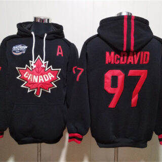 Men's Team Canada #97 Connor McDavid Black Ageless Must-Have Lace-Up Pullover Hoodie