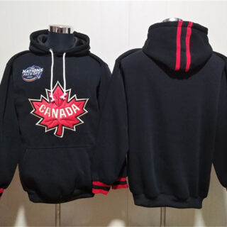 Men's Team Canada Blank Black Ageless Must-Have Lace-Up Pullover Hoodie