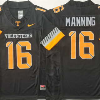 Men's Tennessee Volunteers #16 Peyton Manning Black 2025 F.U.S.E. Stitched Jersey