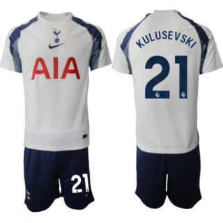 Men's Tottenham Hotspur #21 Dejan Kulusevski 2025 26 White Home Soccer Jersey Suit