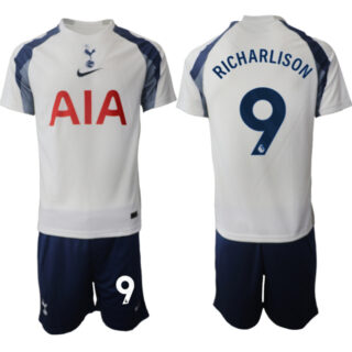Men's Tottenham Hotspur #9 Richarlison 2025 26 White Home Soccer Jersey Suit