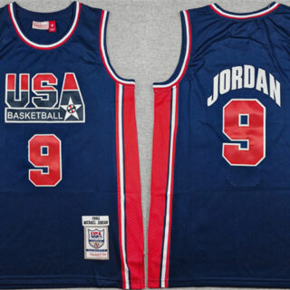 Men's USA Basketball #9 Michael Jordan Navy Stitched Jersey