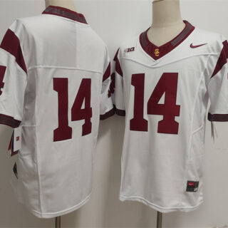 Men's USC Trojans #14 Jayden Maiava 2025 F.U.S.E. White No Name Stitched Jersey