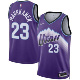 Men's Utah Jazz #23 Lauri Markkanen Purple 2025 Icon Edition Stitched Basketball Jersey