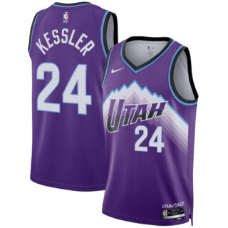 Men's Utah Jazz #24 Walker Kessler Purple 2025 Icon Edition Stitched Basketball Jersey
