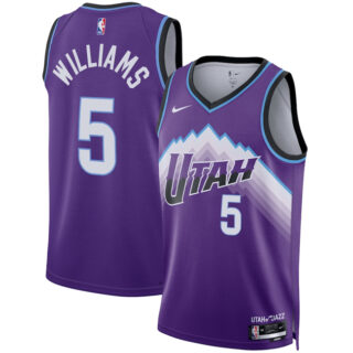 Men's Utah Jazz #5 Cody Williams Purple 2025 Icon Edition Stitched Basketball Jersey