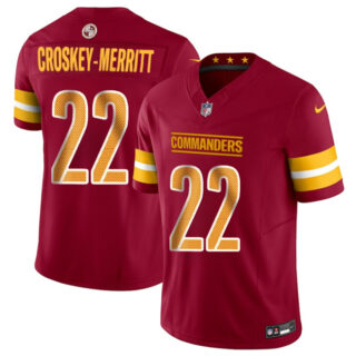 Men's Washington Commanders #22 Jacory Croskey-Merritt Burgundy 2025 Draft F.U.S.E. Vapor Limited Stitched Football Jersey