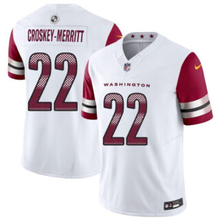 Men's Washington Commanders #22 Jacory Croskey-Merritt White 2025 F.U.S.E. Vapor Limited Stitched Football Jersey