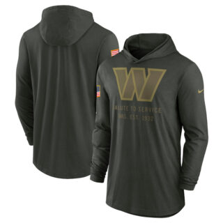 Men's Washington Commanders Forest Green 2025 Salute to Service Sideline Dri-FIT Lightweight Pullover Hoodie